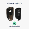 kwmobile Car Key Cover Compatible with VW Golf 8 3-Button Car Key Hard Case Protective Key Fob Cover