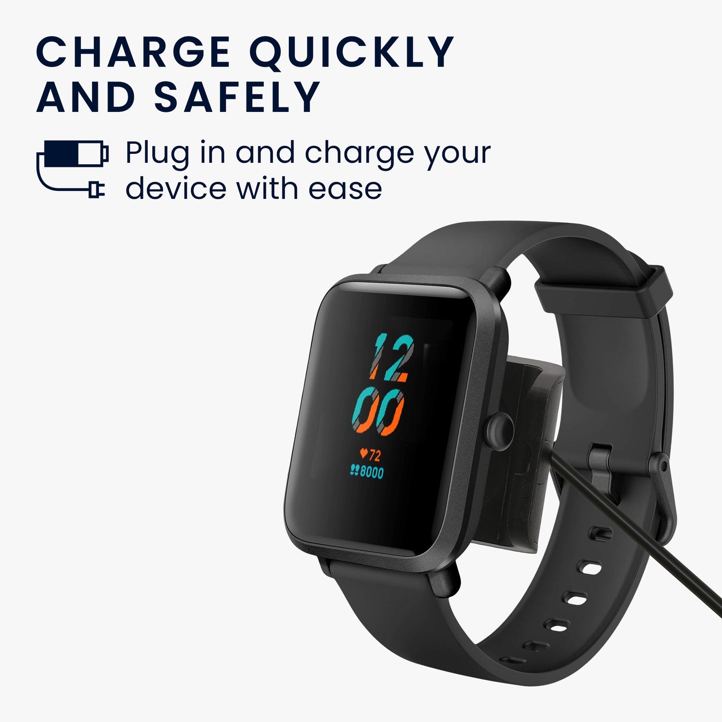 kwmobile USB Cable Charger compatible with Huami Amazfit Bip S (A1805/A1916) Charging Cable Smart Watch Replacement Cable Fitness Tracker Charging Cable