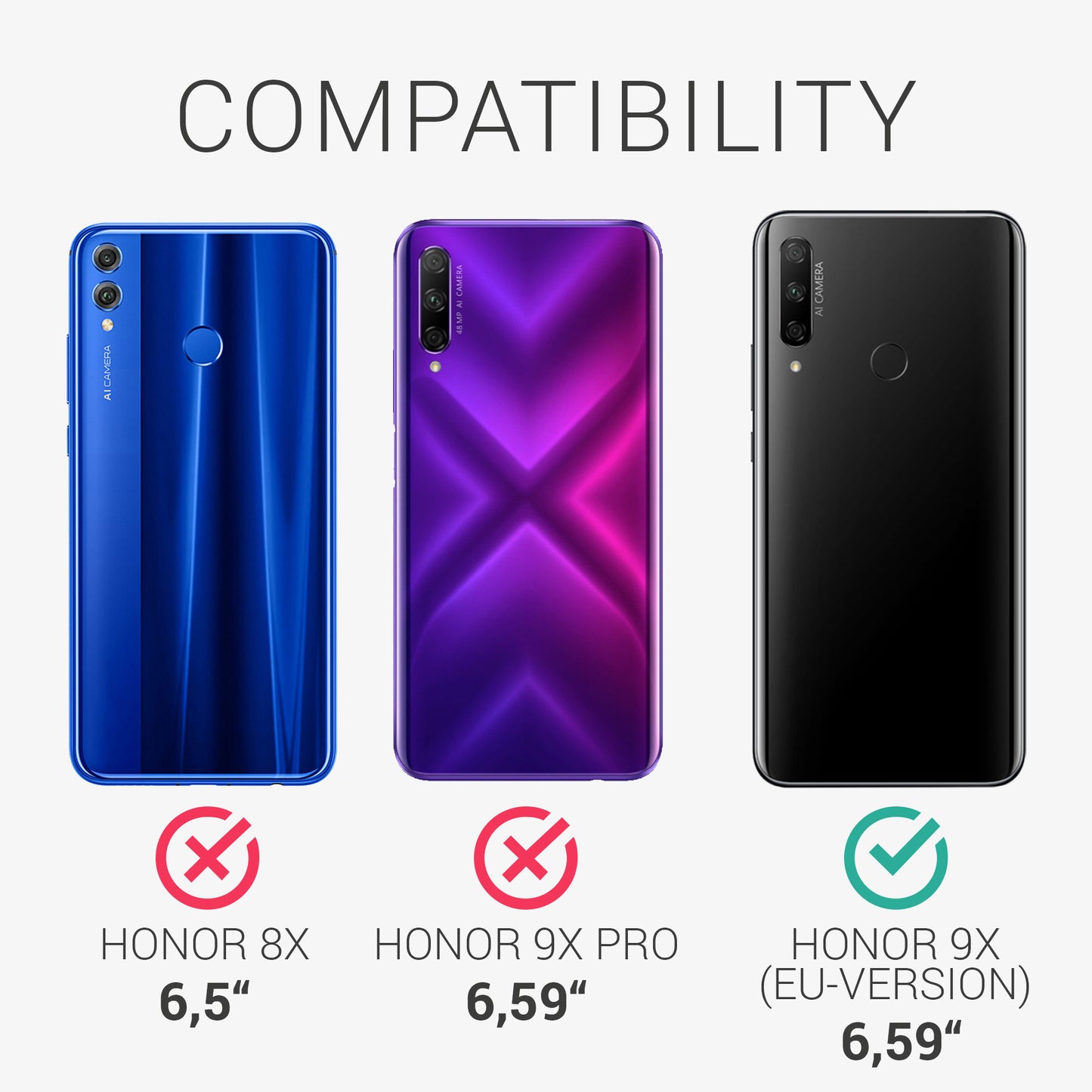 kwmobile Phone Case for HONOR 9X Case Protective Cover