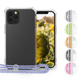 kwmobile Necklace Case kompatibel mit Apple iPhone 12 / iPhone 12 Pro Hülle - Silikon Cover mit Handykette - Band Handyhülle Schwarz Transparent Schwarz  