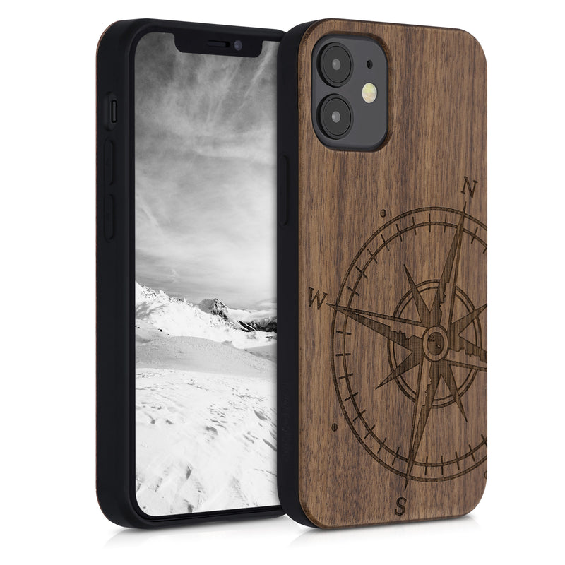 kwmobile Case Compatible with Apple iPhone 12 mini Case Phone Cover TPU Cell Phone Cover Compass Vintage