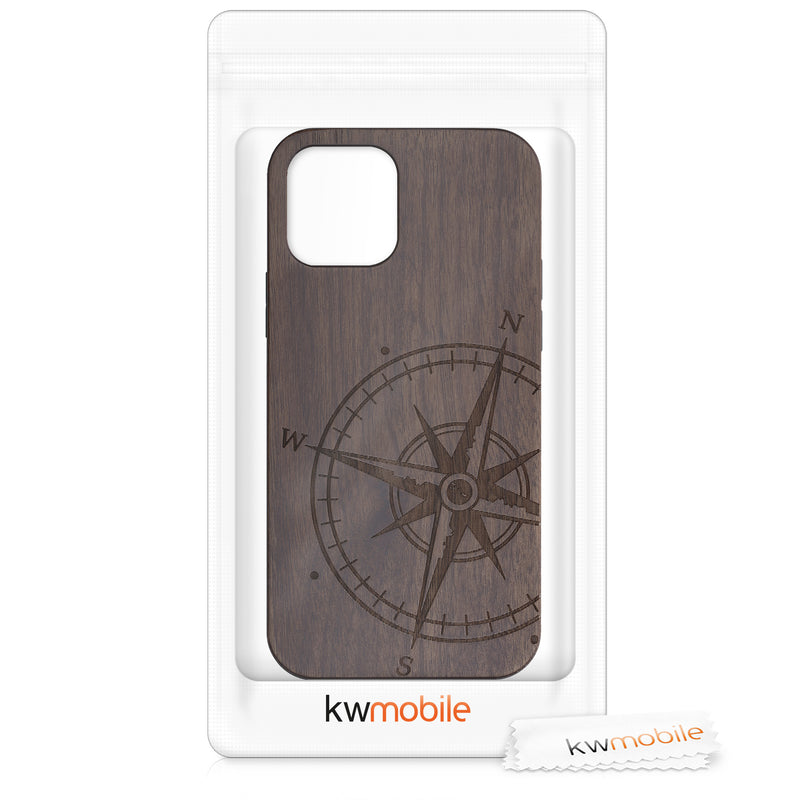 kwmobile Case Compatible with Apple iPhone 12 / iPhone 12 Pro Case - Phone Cover - TPU Phone Case Compass Vintage