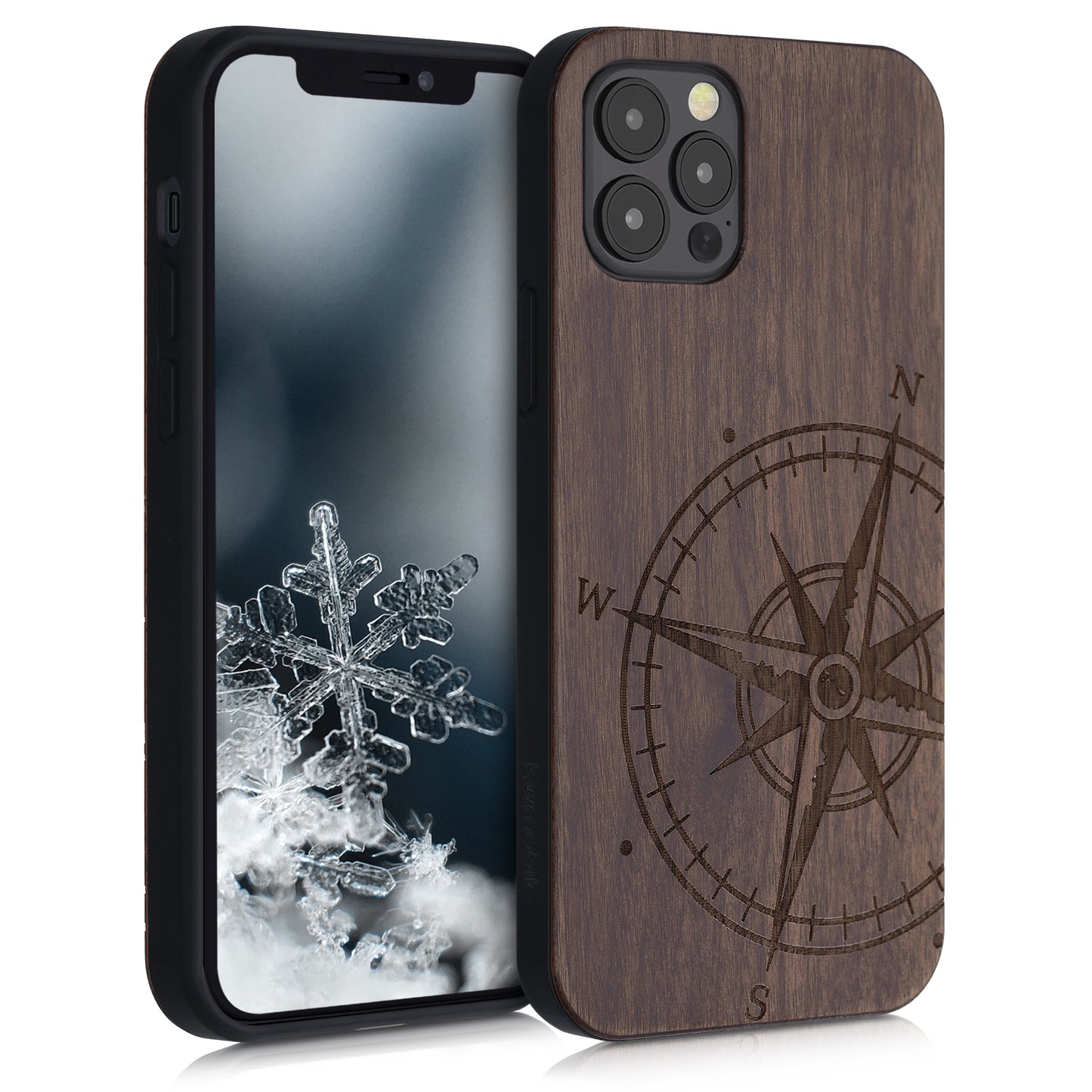 kwmobile Case Compatible with Apple iPhone 12 / iPhone 12 Pro Case - Phone Cover - TPU Phone Case Compass Vintage