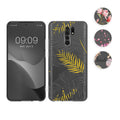 kwmobile Case kompatibel mit Xiaomi Redmi 9 - Hülle Silikon transparent Kirschblütenblätter Rosa Dunkelbraun Transparent Rosa  [dsg01]