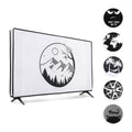kwmobile 32" TV Hülle - Indoor Fernseher Bildschirmschutz Abdeckung - TV Bildschirm Staubschutzhülle - Katze Meow Grau Schwarz Grau  [dsg07]