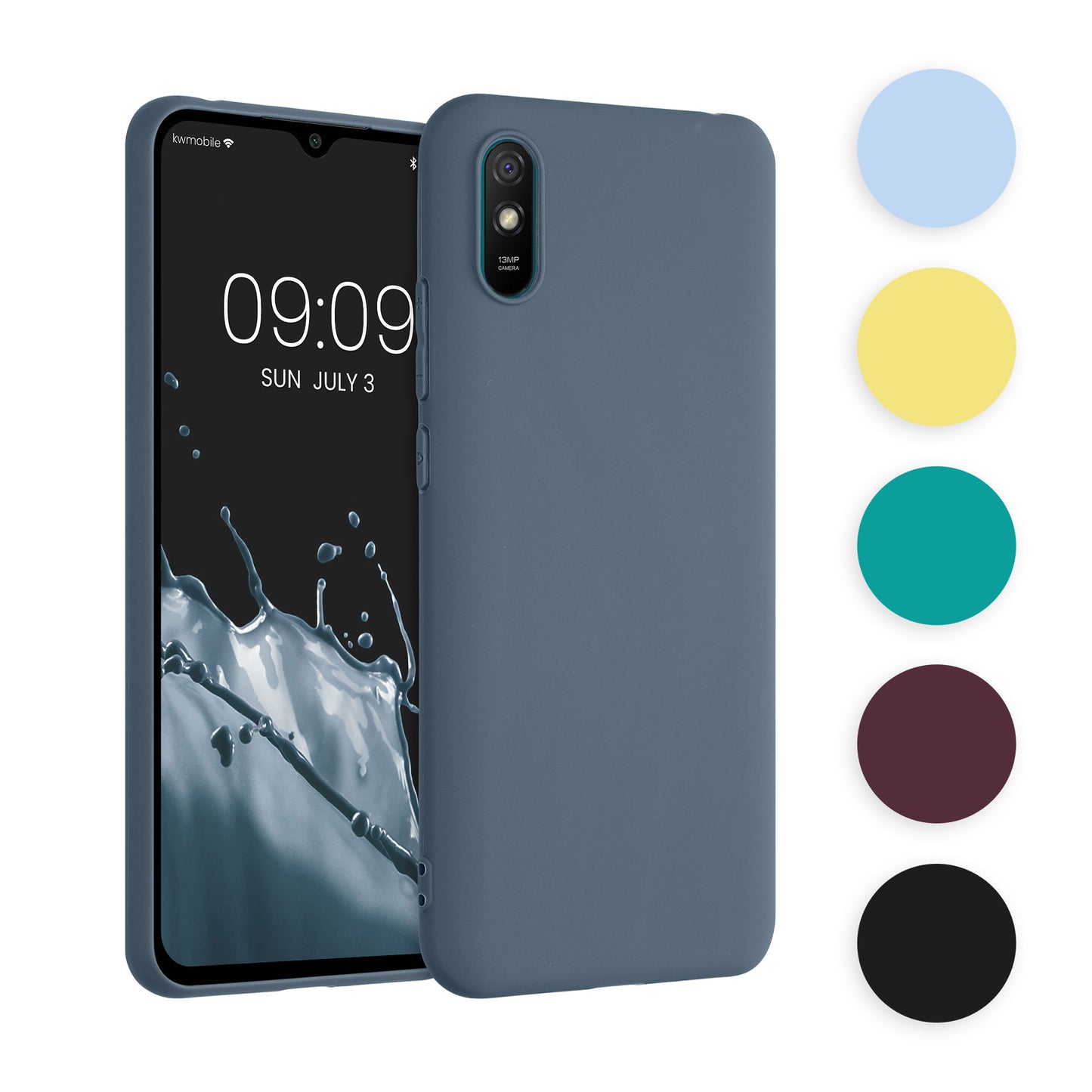 kwmobile Hülle kompatibel mit Xiaomi Redmi 9A / 9AT Hülle - weiches TPU Silikon Case - Cover geeignet für kabelloses Laden - Petrol matt Petrol matt  