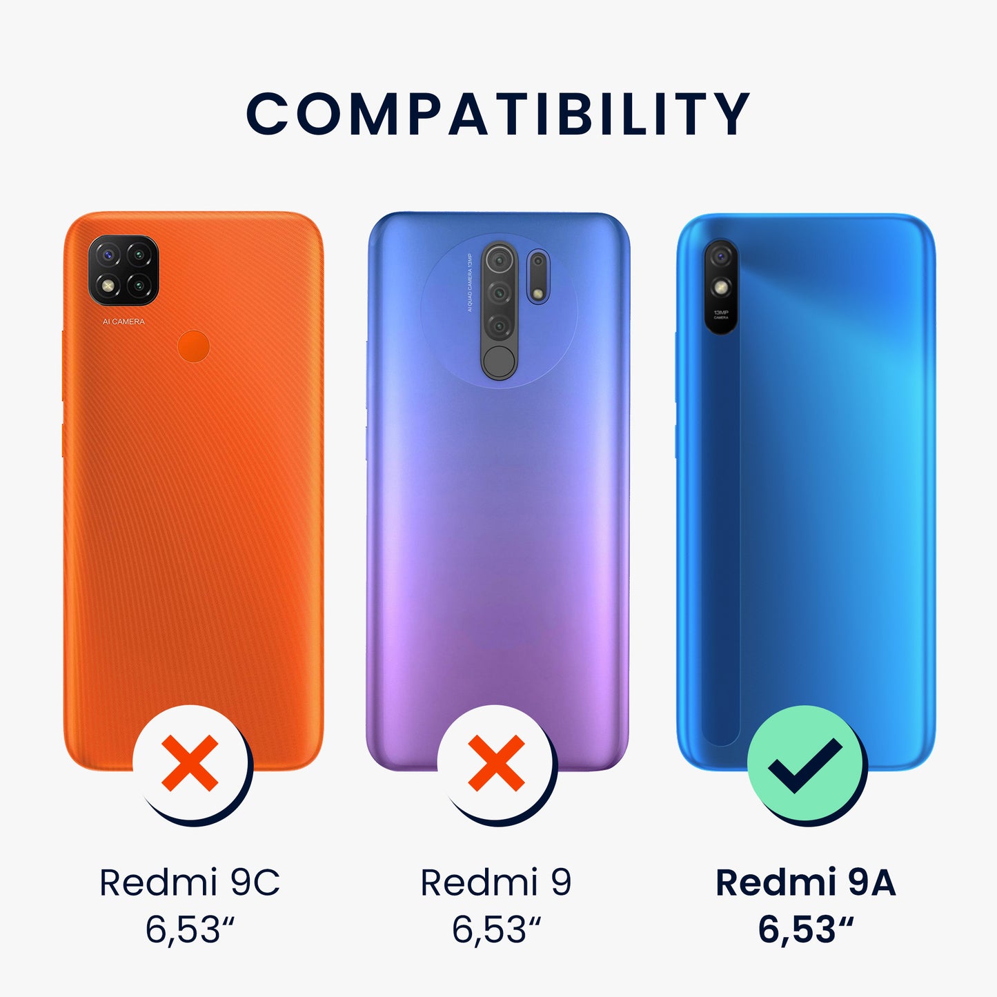 kwmobile Phone Case for Xiaomi Redmi 9A / 9AT - Wireless Charging - Protective Cover