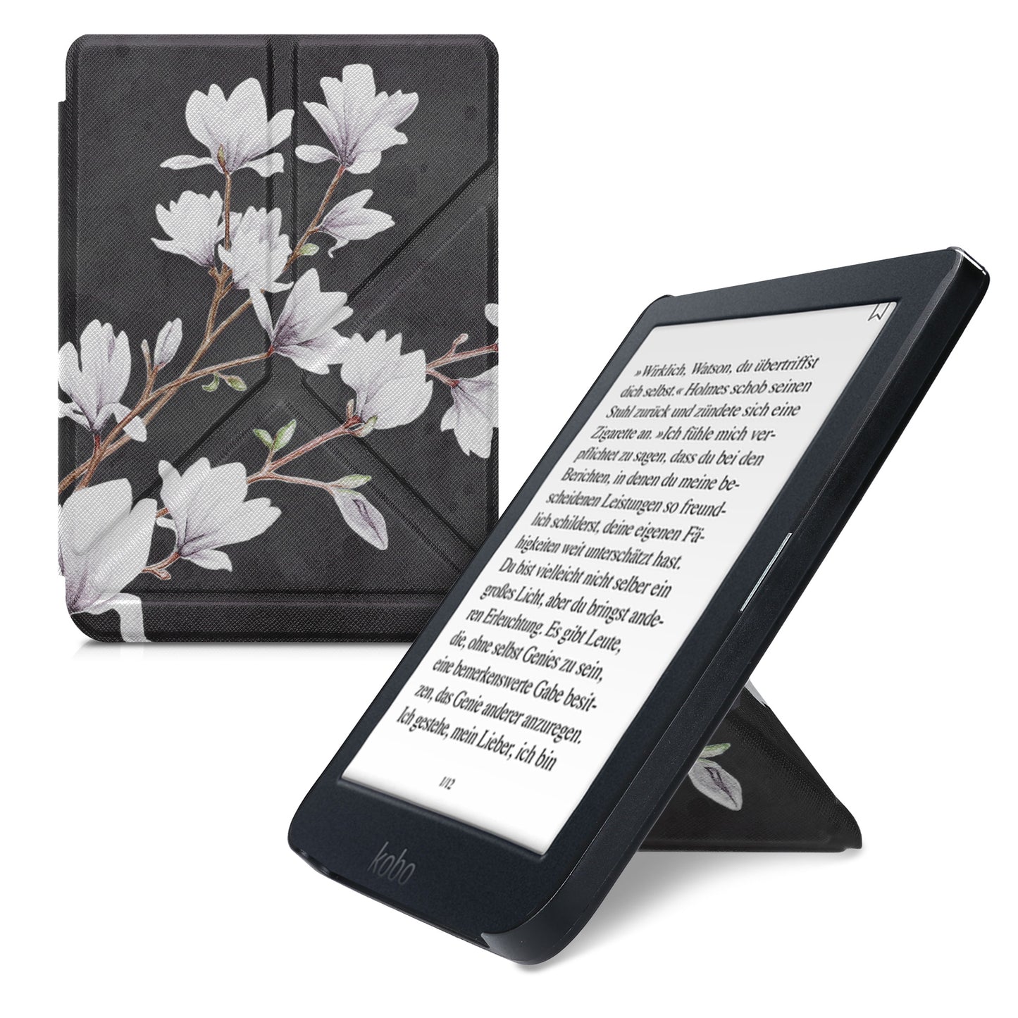 kwmobile Case Compatible with Kobo Nia - Faux Leather Cover - eReader Cover Case