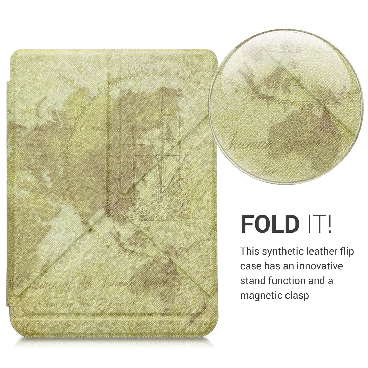 kwmobile Case Compatible with Kobo Nia - Faux Leather Cover - eReader Cover Case