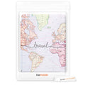 kwmobile Protective Case for Kobo Nia Sleeve - eReader Flip Case with Auto Sleep Function - Travel Lettering in Multicolored