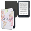 kwmobile Protective Case for Kobo Nia Sleeve - eReader Flip Case with Auto Sleep Function - Travel Lettering in Multicolored
