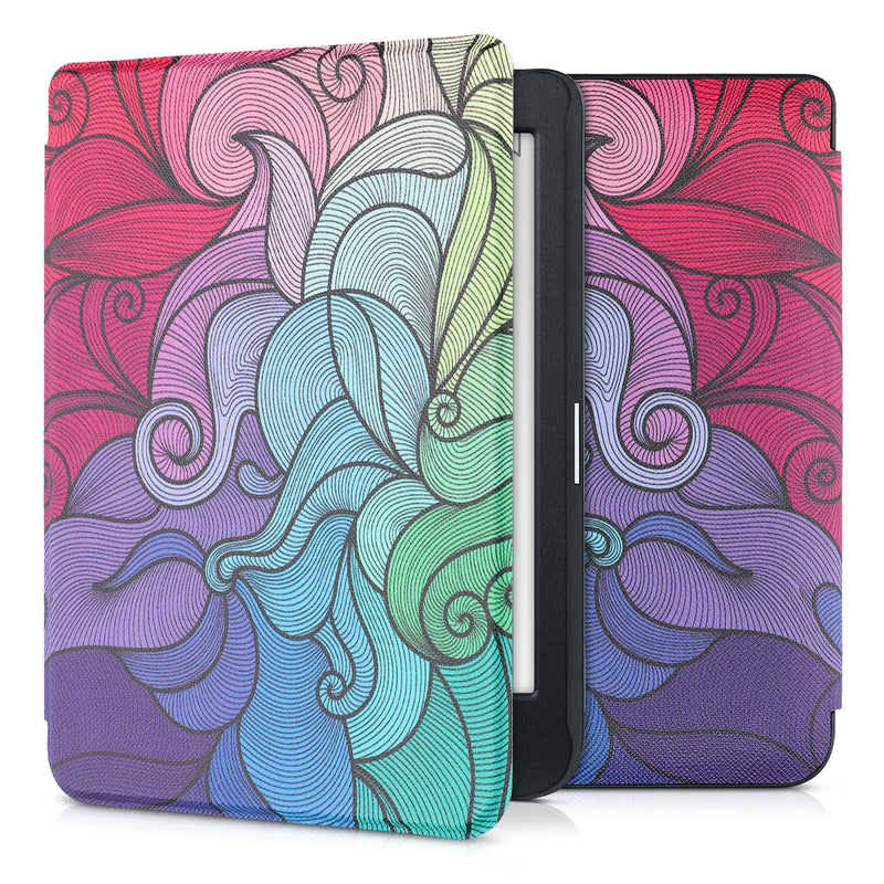 kwmobile Protective Case for Kobo Nia Sleeve - eReader Flip Case with Auto Sleep Function - Travel Lettering in Multicolored