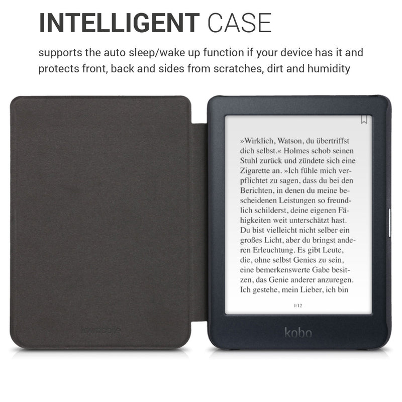 kwmobile Protective Case for Kobo Nia Sleeve - eReader Flip Case with Auto Sleep Function - Travel Lettering in Multicolored