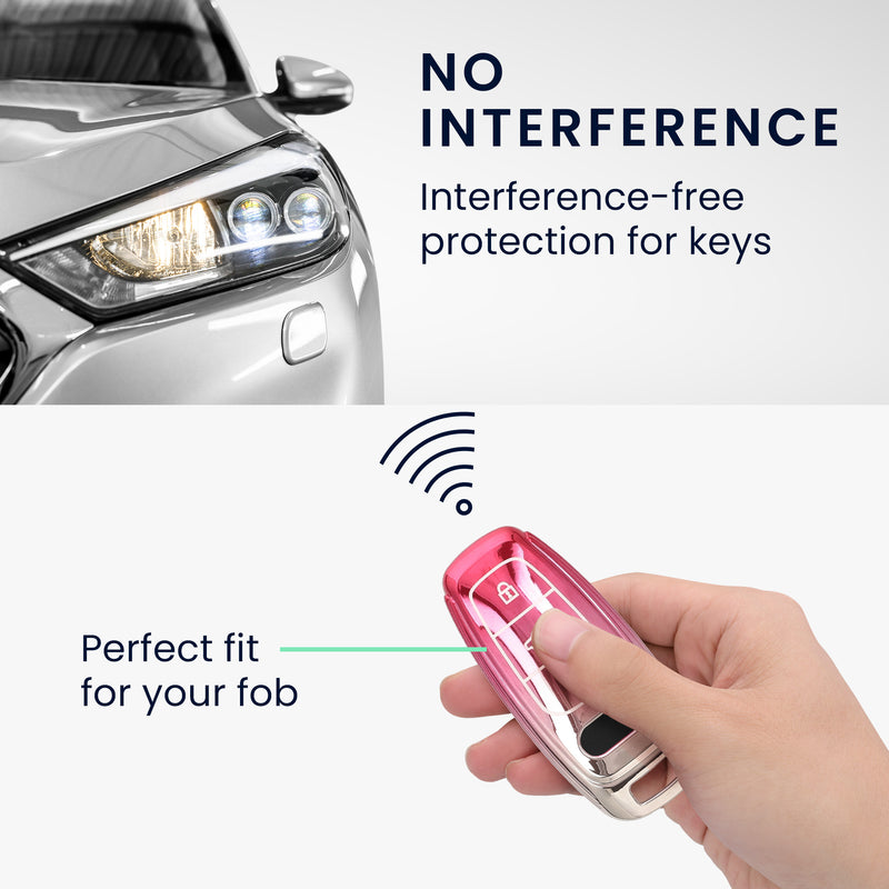 kwmobile Car Key Cover Compatible with Audi A6 A7 A8 Q7 Q8 3-Button Keyless Car Key - Silicone Cover