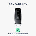 kwmobile Car Key Cover Compatible with Audi A6 A7 A8 Q7 Q8 3-Button Keyless Car Key - Silicone Cover