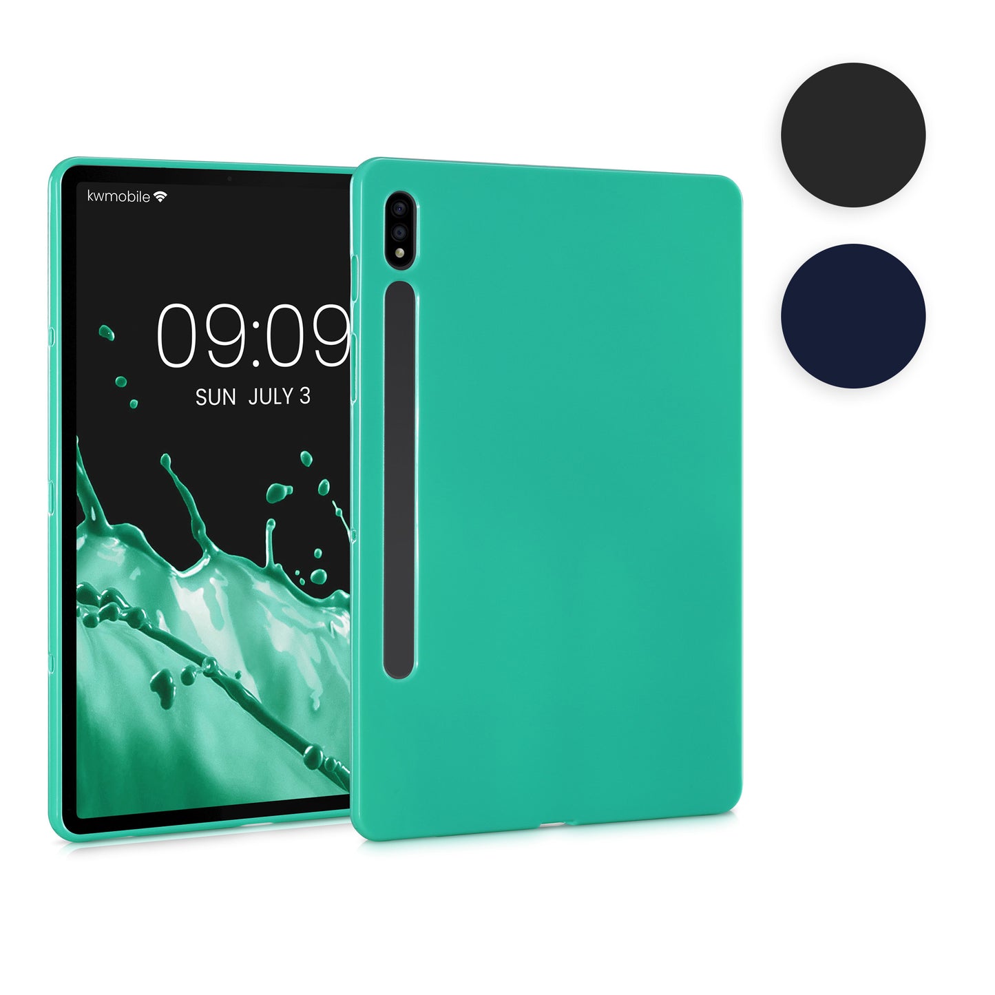 kwmobile Schutzhülle kompatibel mit Samsung Galaxy Tab S8 / Galaxy Tab S7 - Hülle Silikon - Tablet Cover Case Schwarz matt Schwarz matt  