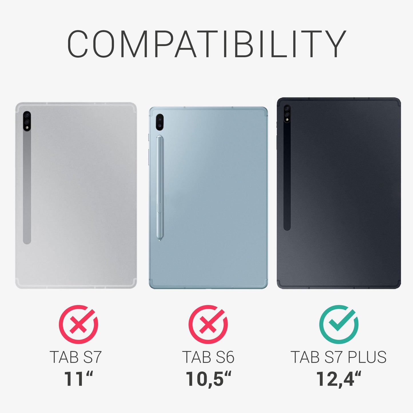 Silicone Case Compatible with Samsung Galaxy Tab S8+ Plus / Galaxy Tab S7+ Plus