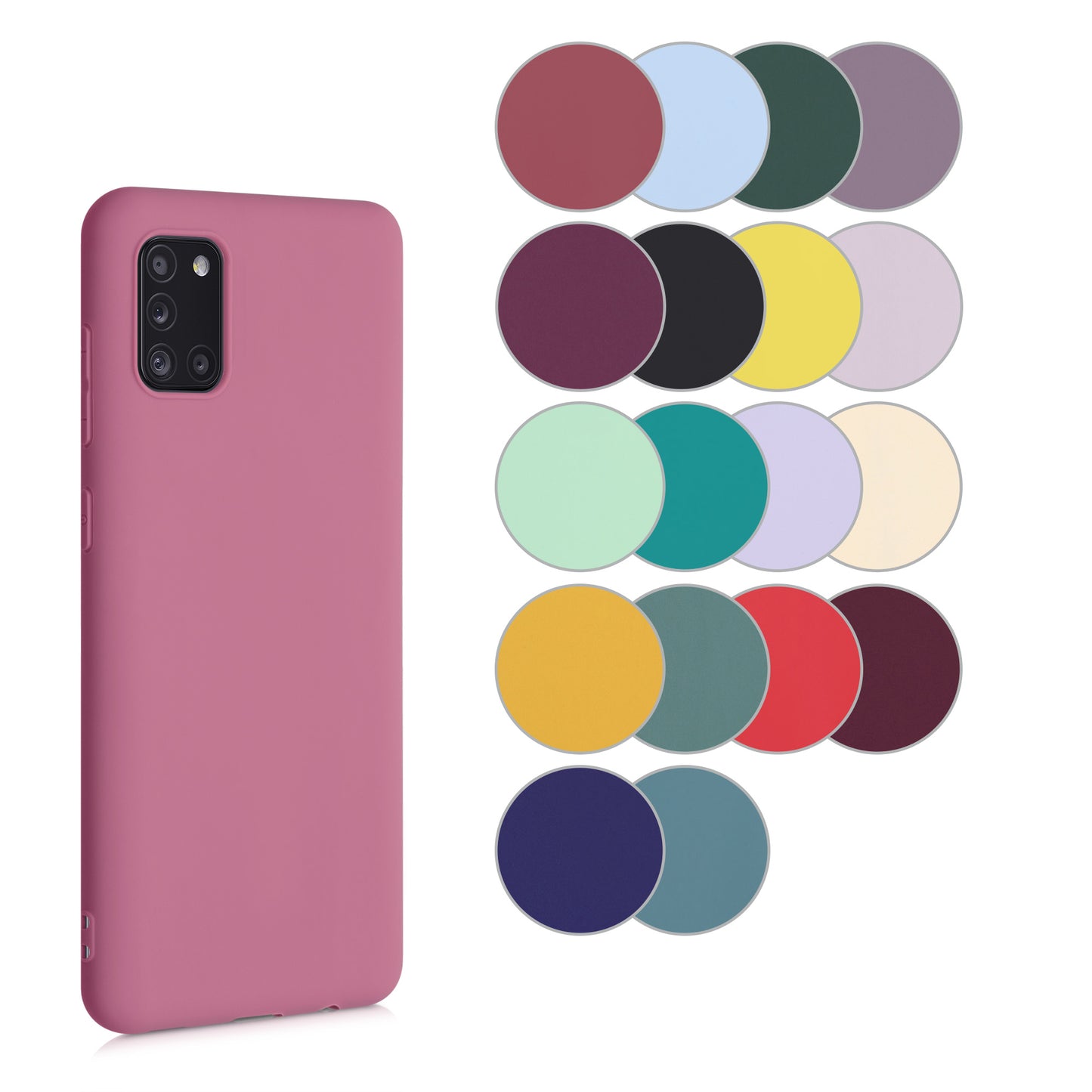 kwmobile Hülle kompatibel mit Samsung Galaxy A31 Hülle - weiches TPU Silikon Case - Cover geeignet für kabelloses Laden - Schwarz matt Schwarz matt  