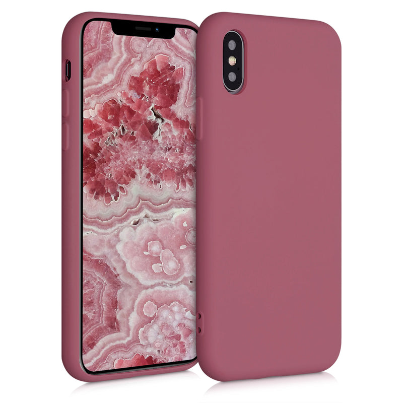 kwmobile Case Compatible with Apple iPhone XS - Rubberized Silicone Phone Case - Protective Cover for Wireless Charging - Case