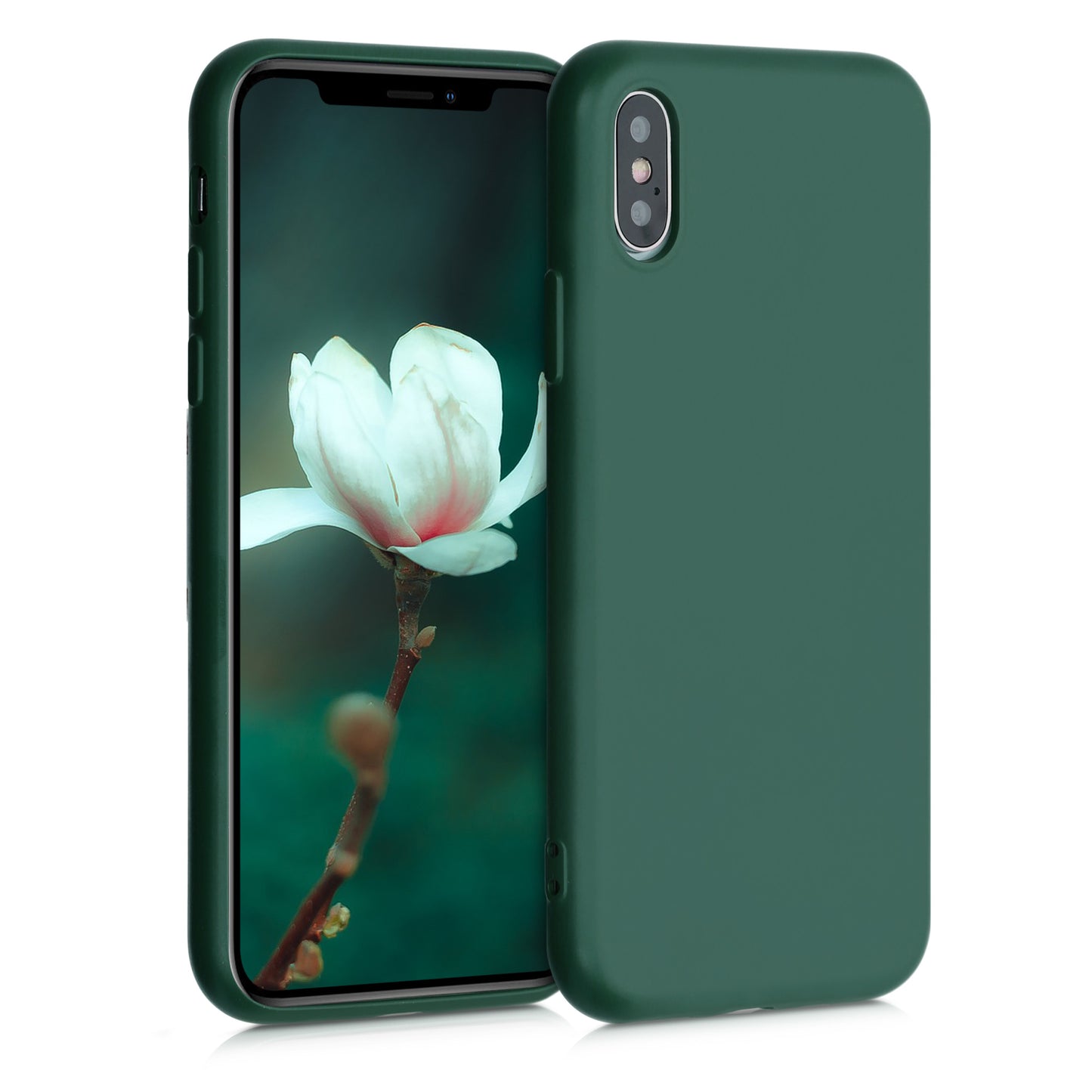 kwmobile Case Compatible with Apple iPhone XS - Rubberized Silicone Phone Case - Protective Cover for Wireless Charging - Case