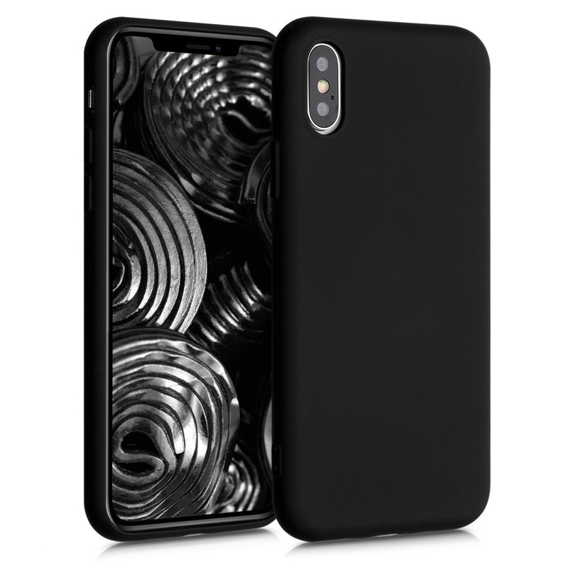 kwmobile Case Compatible with Apple iPhone XS - Rubberized Silicone Phone Case - Protective Cover for Wireless Charging - Case