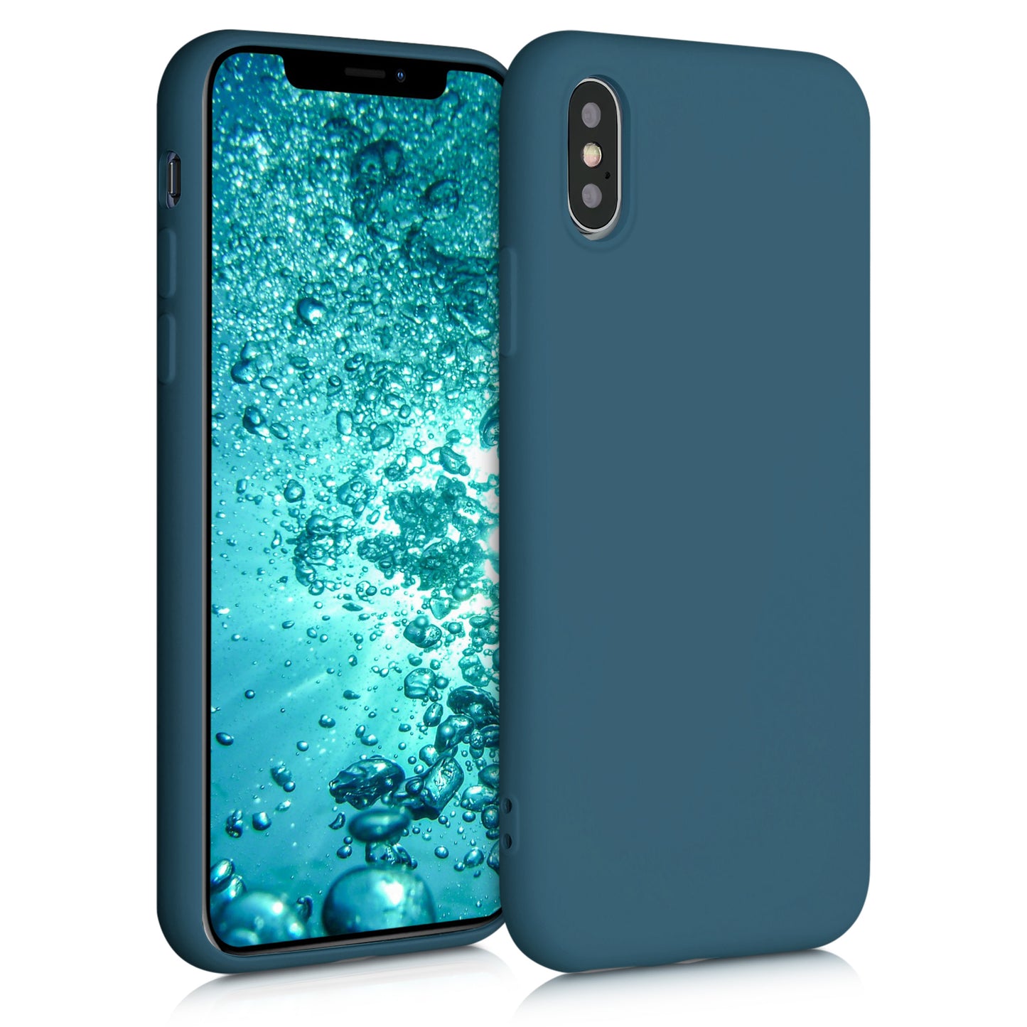 kwmobile Case Compatible with Apple iPhone XS - Rubberized Silicone Phone Case - Protective Cover for Wireless Charging - Case