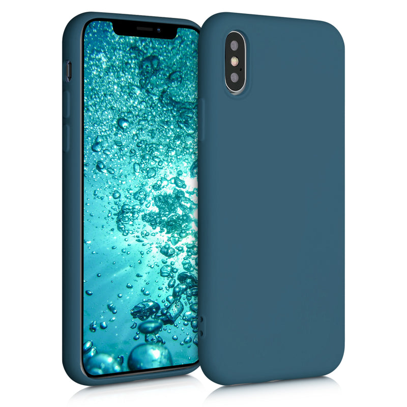 kwmobile Case Compatible with Apple iPhone XS - Rubberized Silicone Phone Case - Protective Cover for Wireless Charging - Case
