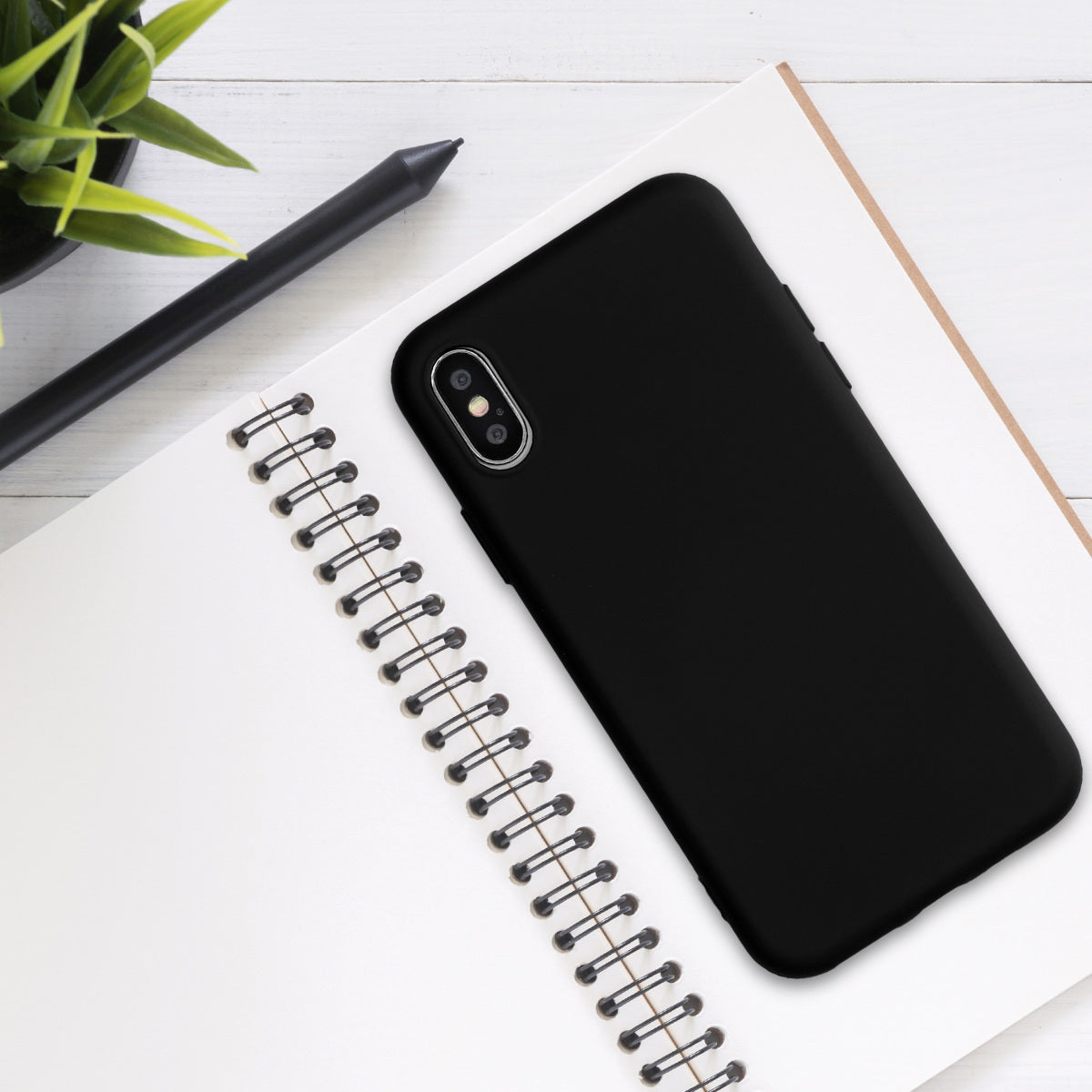 kwmobile Case Compatible with Apple iPhone XS - Rubberized Silicone Phone Case - Protective Cover for Wireless Charging - Case