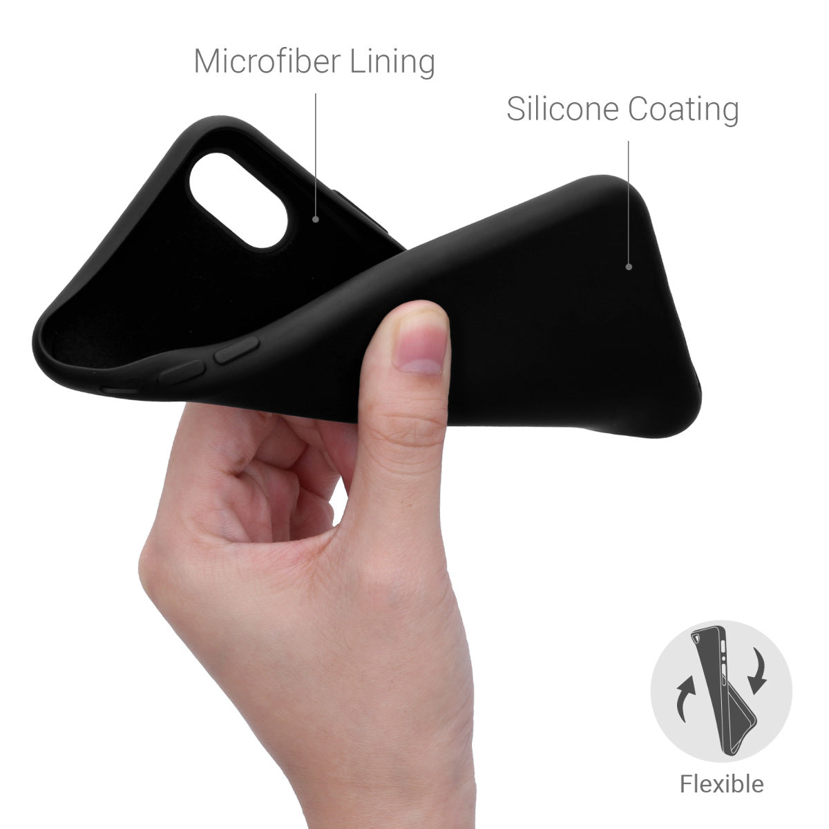 kwmobile Case Compatible with Apple iPhone XS - Rubberized Silicone Phone Case - Protective Cover for Wireless Charging - Case