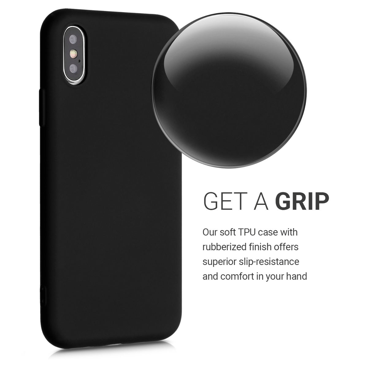 kwmobile Case Compatible with Apple iPhone XS - Rubberized Silicone Phone Case - Protective Cover for Wireless Charging - Case