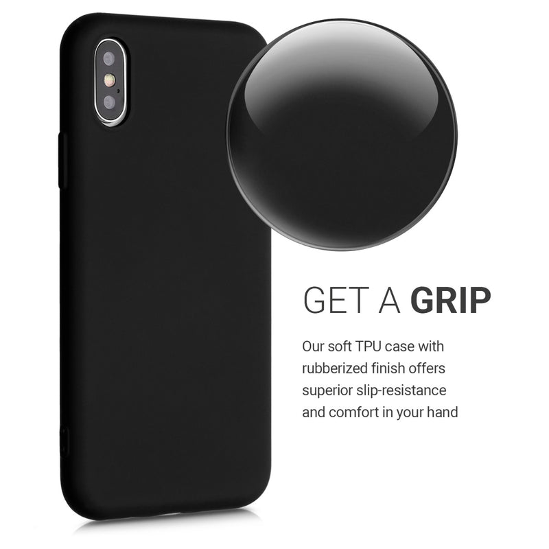 kwmobile Case Compatible with Apple iPhone XS - Rubberized Silicone Phone Case - Protective Cover for Wireless Charging - Case