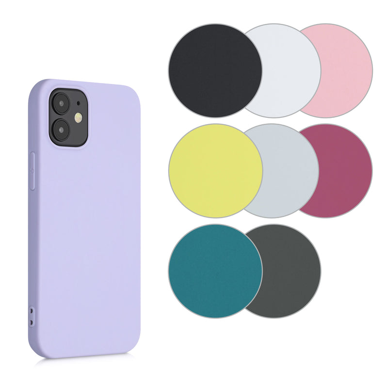 kwmobile Hülle kompatibel mit Apple iPhone 12 mini Hülle - weiches TPU Silikon Case - Cover geeignet für kabelloses Laden - Schwarz matt Schwarz matt  