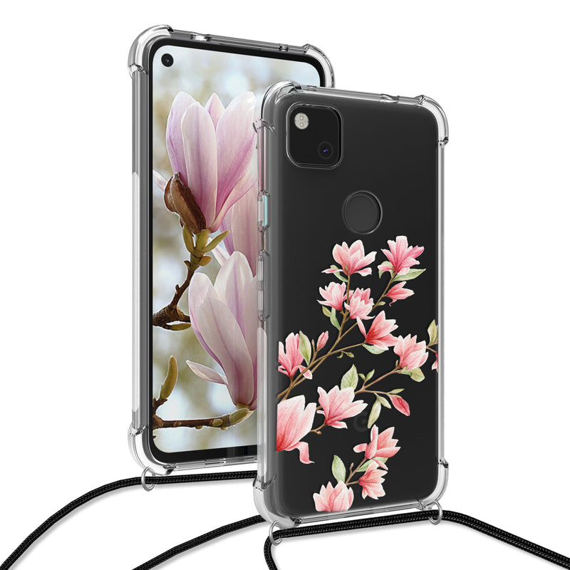 kwmobile Necklace Case Compatible with Google Pixel 4a Silicone Cover with Lanyard