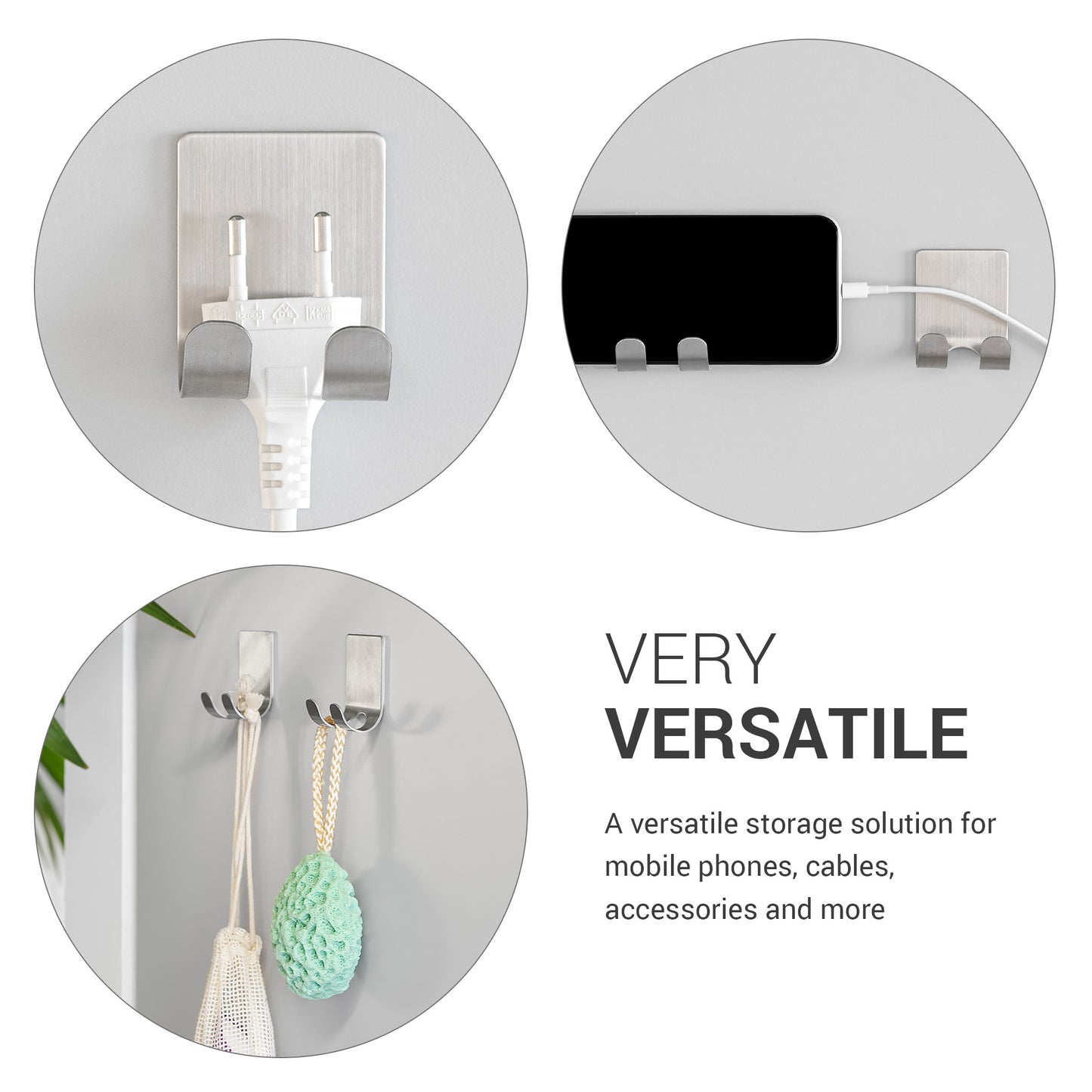 kwmobile Self-Adhesive Razor Holder for Various Surfaces Wet Shaver Holder Set Wall Hook