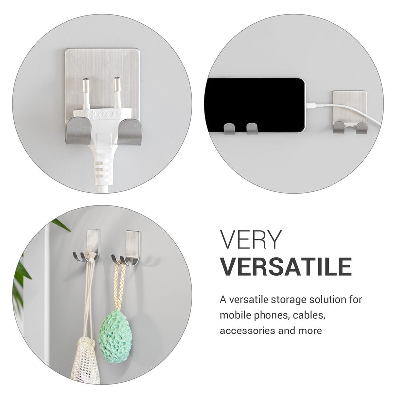 kwmobile Self-Adhesive Razor Holder for Various Surfaces Wet Shaver Holder Set Wall Hook