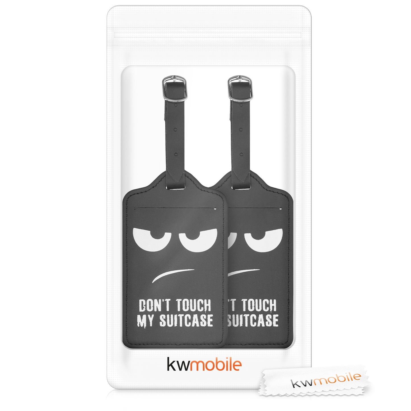 kwmobile Luggage Tag Address Tag Name Tag School Bag Luggage Tag Travel Luggage Tag Don't touch my Suitcase