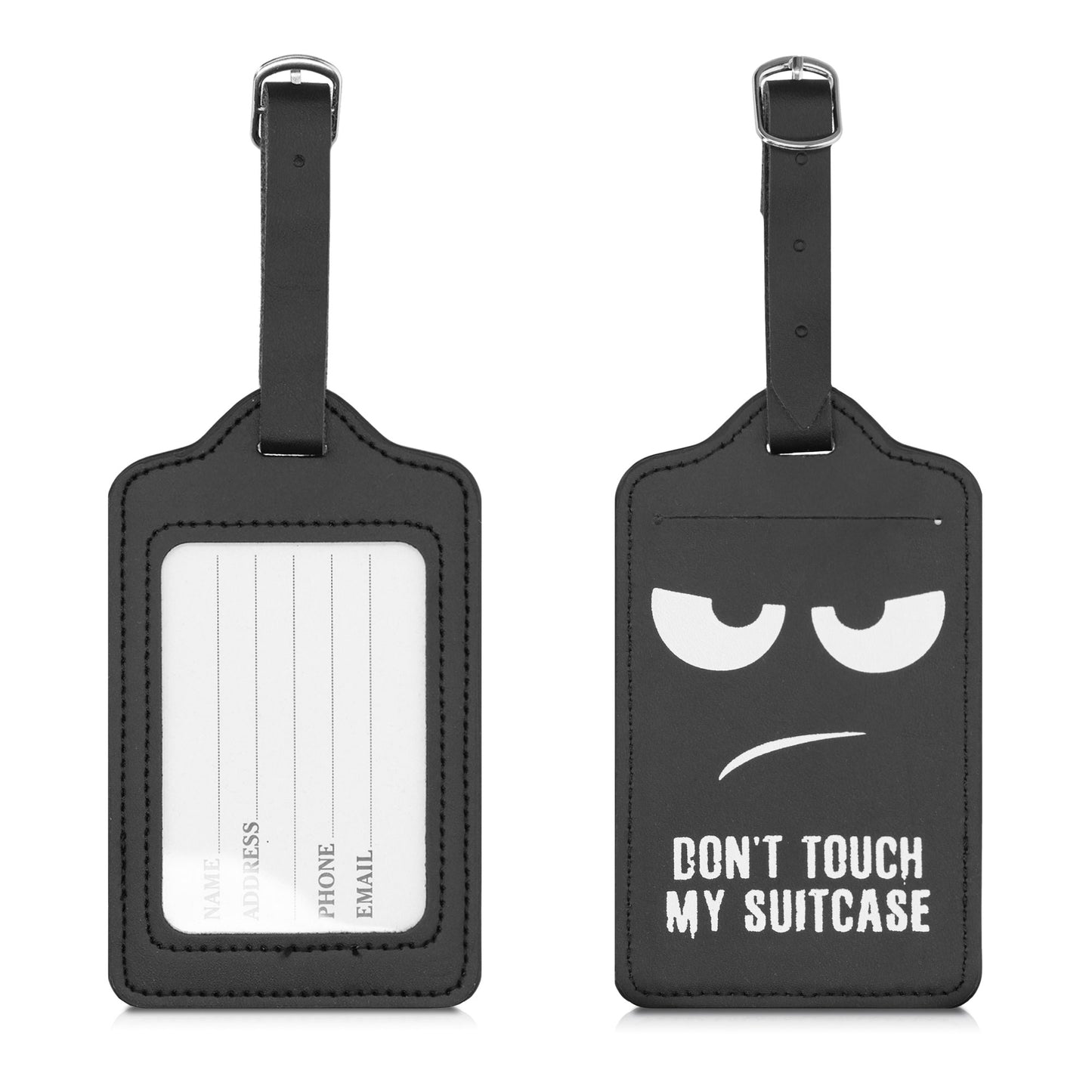 kwmobile Luggage Tag Address Tag Name Tag School Bag Luggage Tag Travel Luggage Tag Don't touch my Suitcase