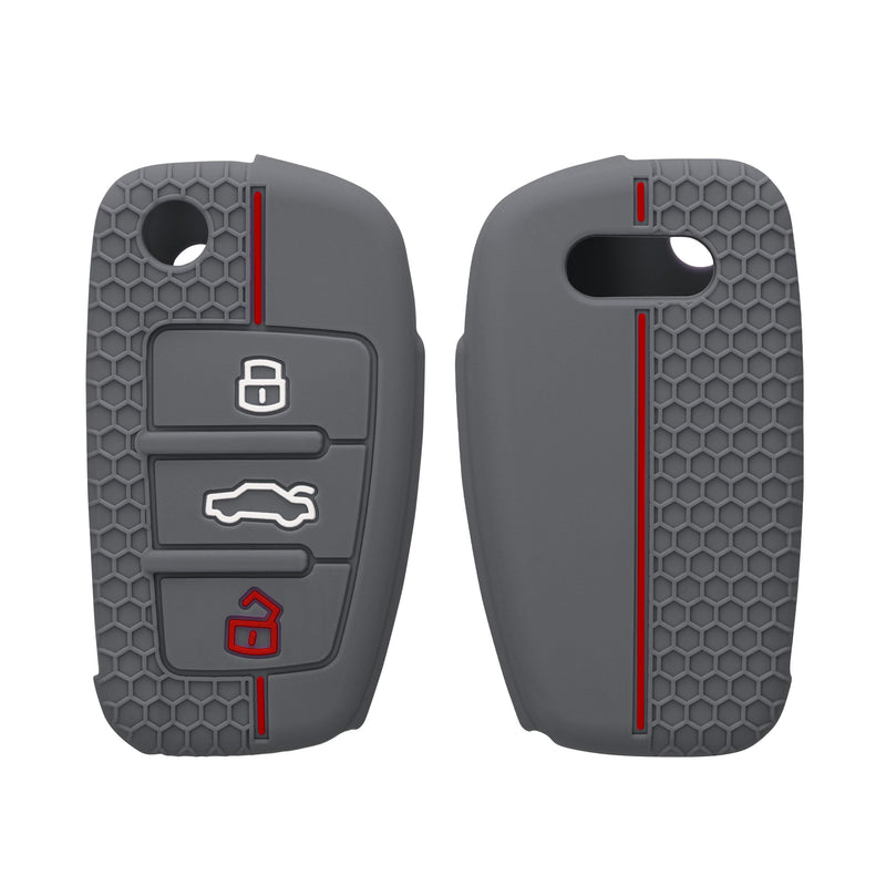 kwmobile Car Key Protection Cover Compatible with Audi 3-Button Flip Key Case