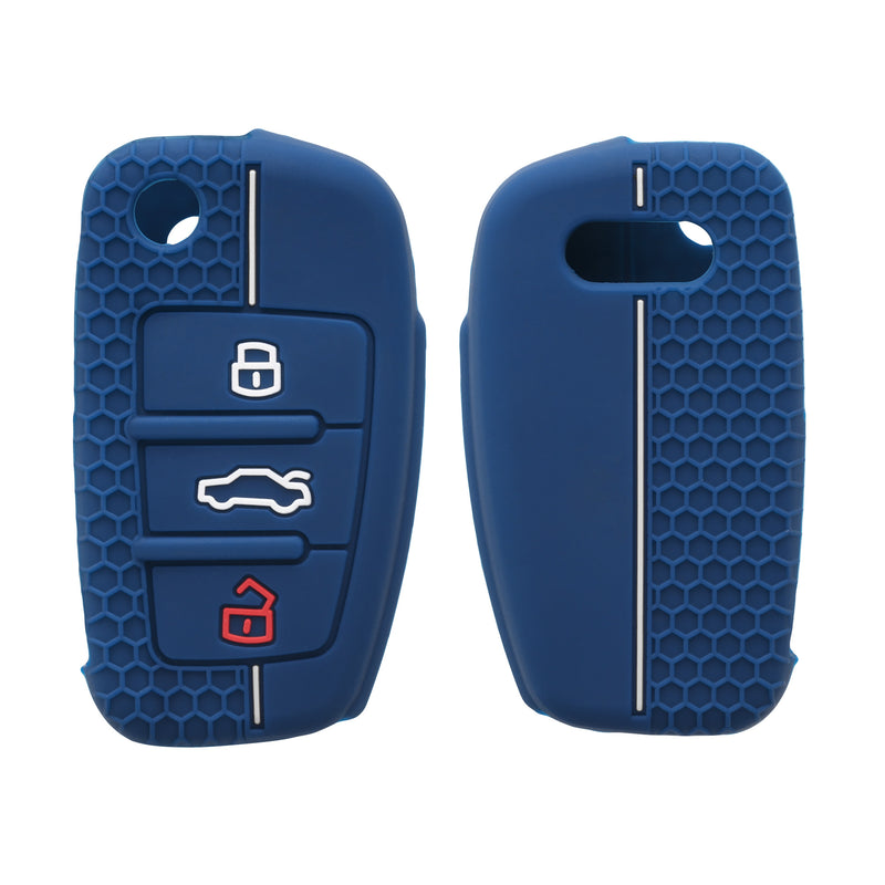 kwmobile Car Key Protection Cover Compatible with Audi 3-Button Flip Key Case