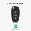 kwmobile Car Key Protection Cover Compatible with Audi 3-Button Flip Key Case