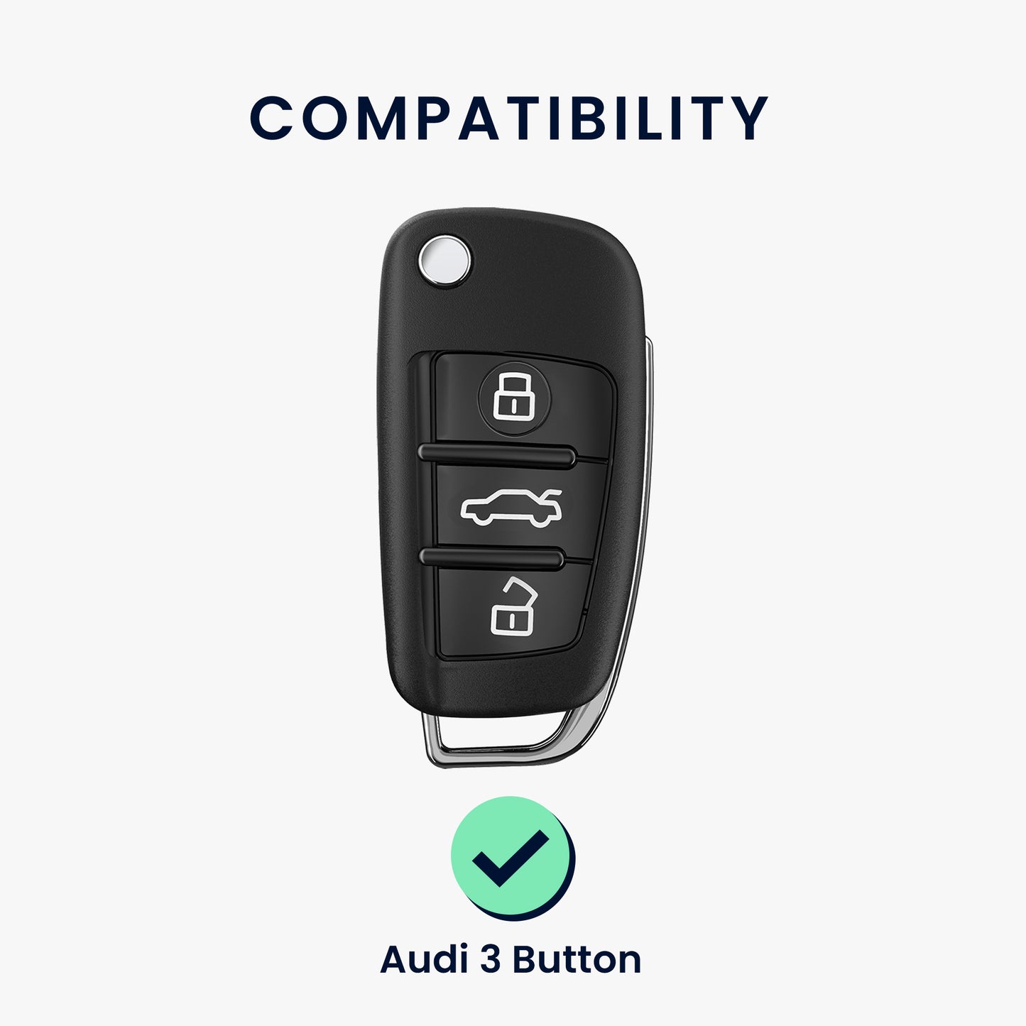 kwmobile Car Key Protection Cover Compatible with Audi 3-Button Flip Key Case