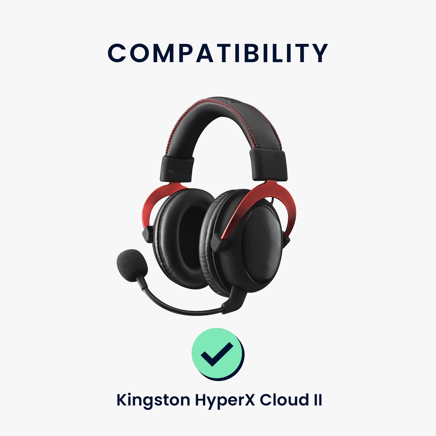 kwmobile Ear Pads for Kingston HyperX Cloud II / Cloud III / III S / 3S - Replacement Earpads - Headphone Spare Parts - Headphone Replacement Pads for Over Ear Headphones