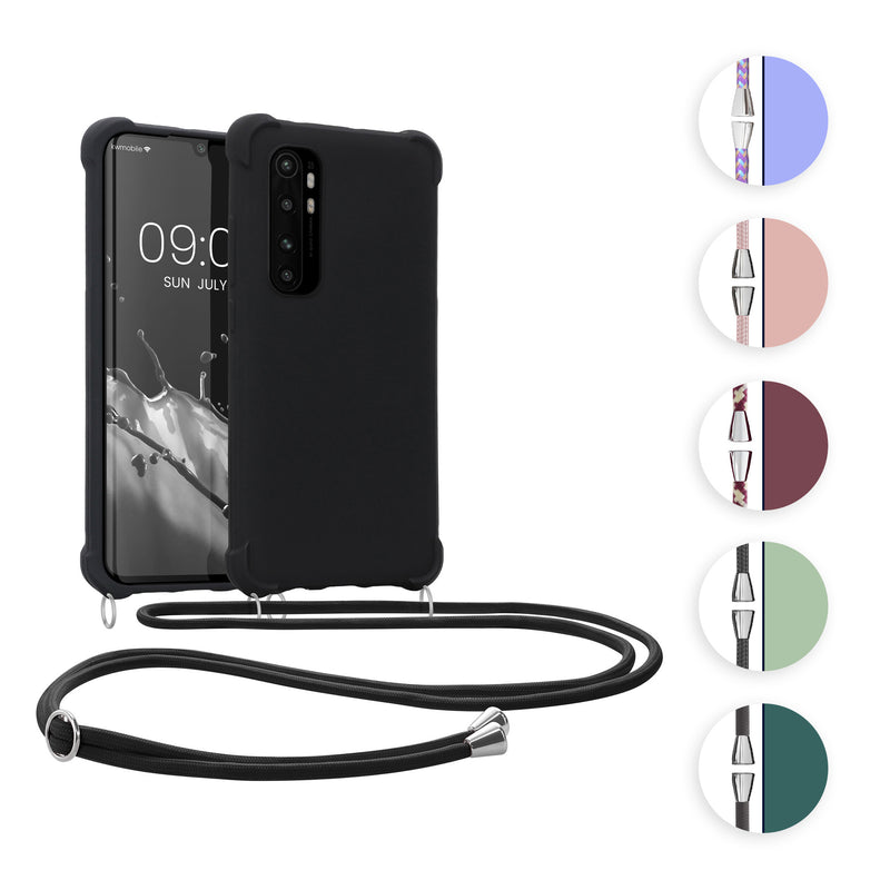 kwmobile Necklace Case kompatibel mit Xiaomi Mi Note 10 Lite Hülle - Cover mit Kordel zum Umhängen - Silikon Schutzhülle Perlmutt Perlmutt  