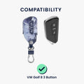 kwmobile Car Key Cover Compatible with VW Golf 8 3-Button Car Key Protective Case Cover