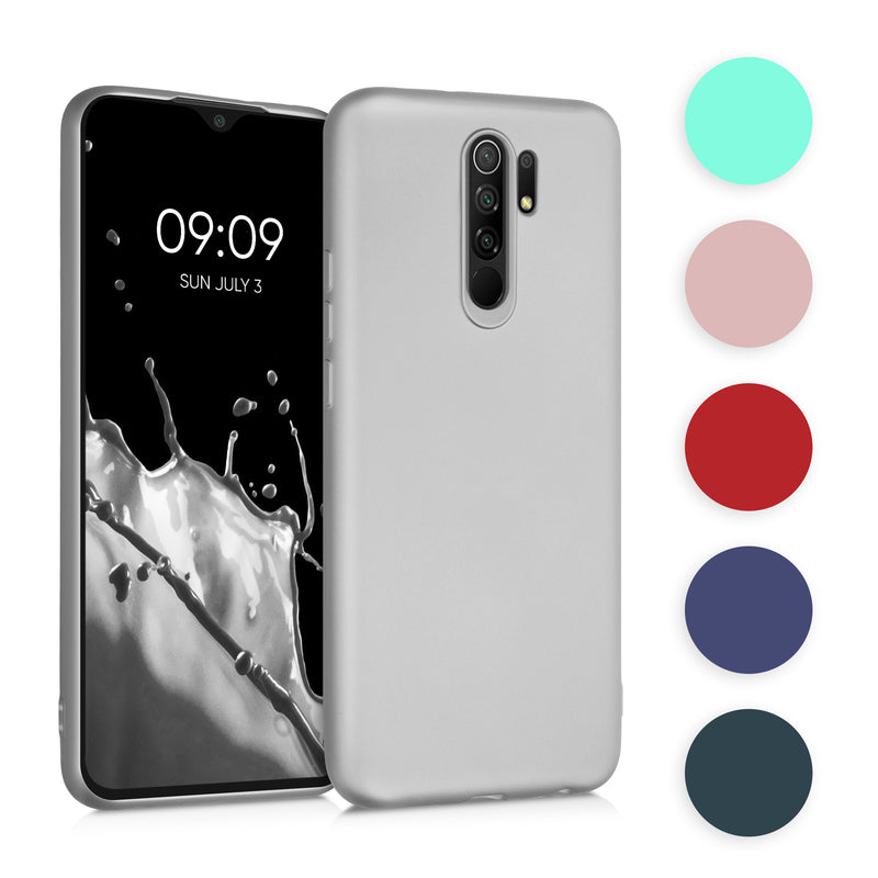 kwmobile Case kompatibel mit Xiaomi Redmi 9 Hülle - Schutzhülle aus Silikon metallisch schimmernd - Handyhülle Metallic Brombeere Metallic Brombeere  