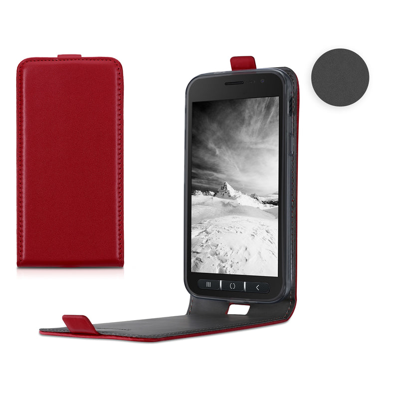 kwmobile Schutzhülle kompatibel mit Samsung Galaxy Xcover 4 / 4S - Hülle Handy - Flip Case Handyhülle Schwarz Schwarz  