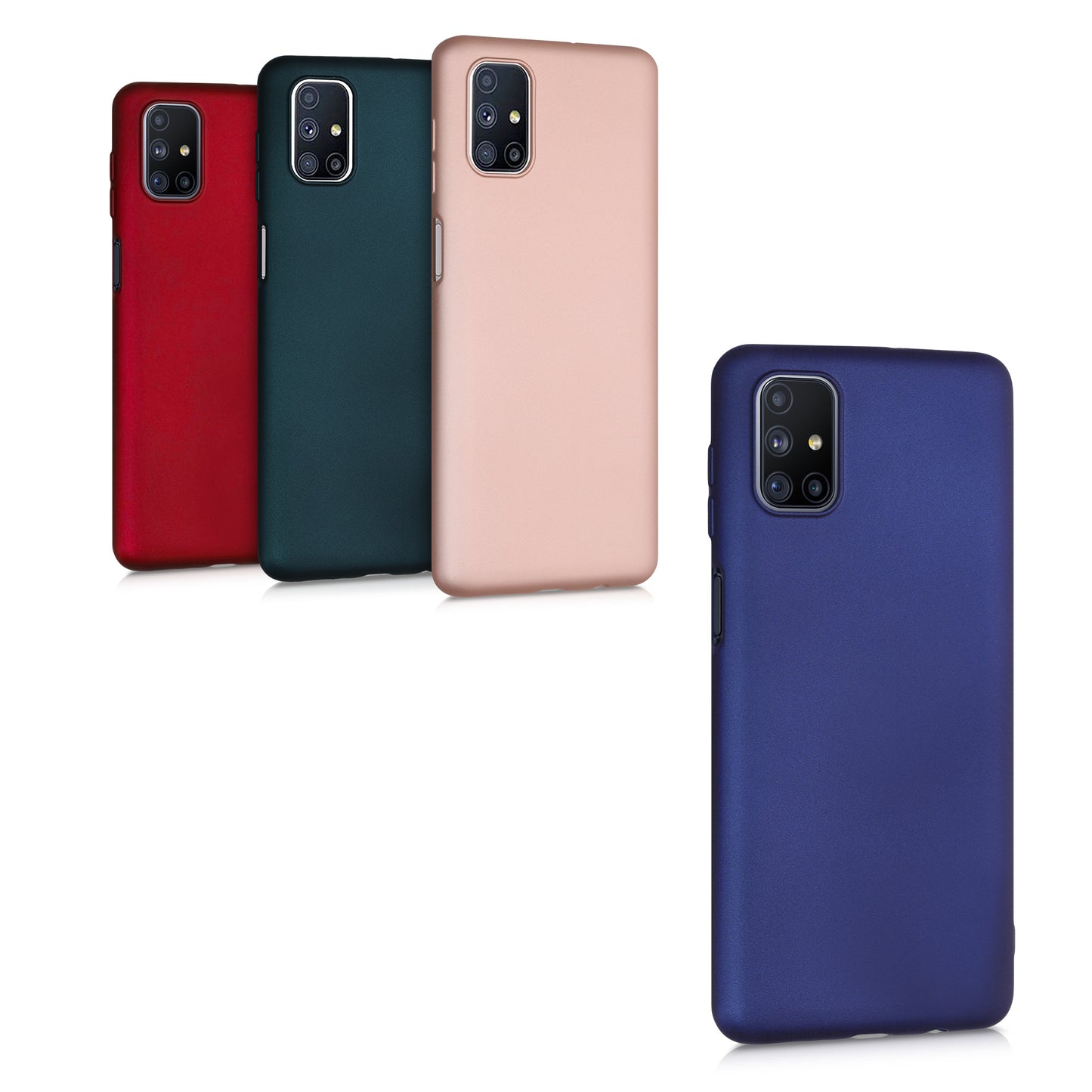 kwmobile Case kompatibel mit Samsung Galaxy M51 Hülle - Schutzhülle aus Silikon metallisch schimmernd - Handyhülle Metallic Blau Metallic Blau  