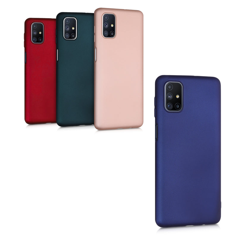 kwmobile Case kompatibel mit Samsung Galaxy M51 Hülle - Schutzhülle aus Silikon metallisch schimmernd - Handyhülle Metallic Blau Metallic Blau  