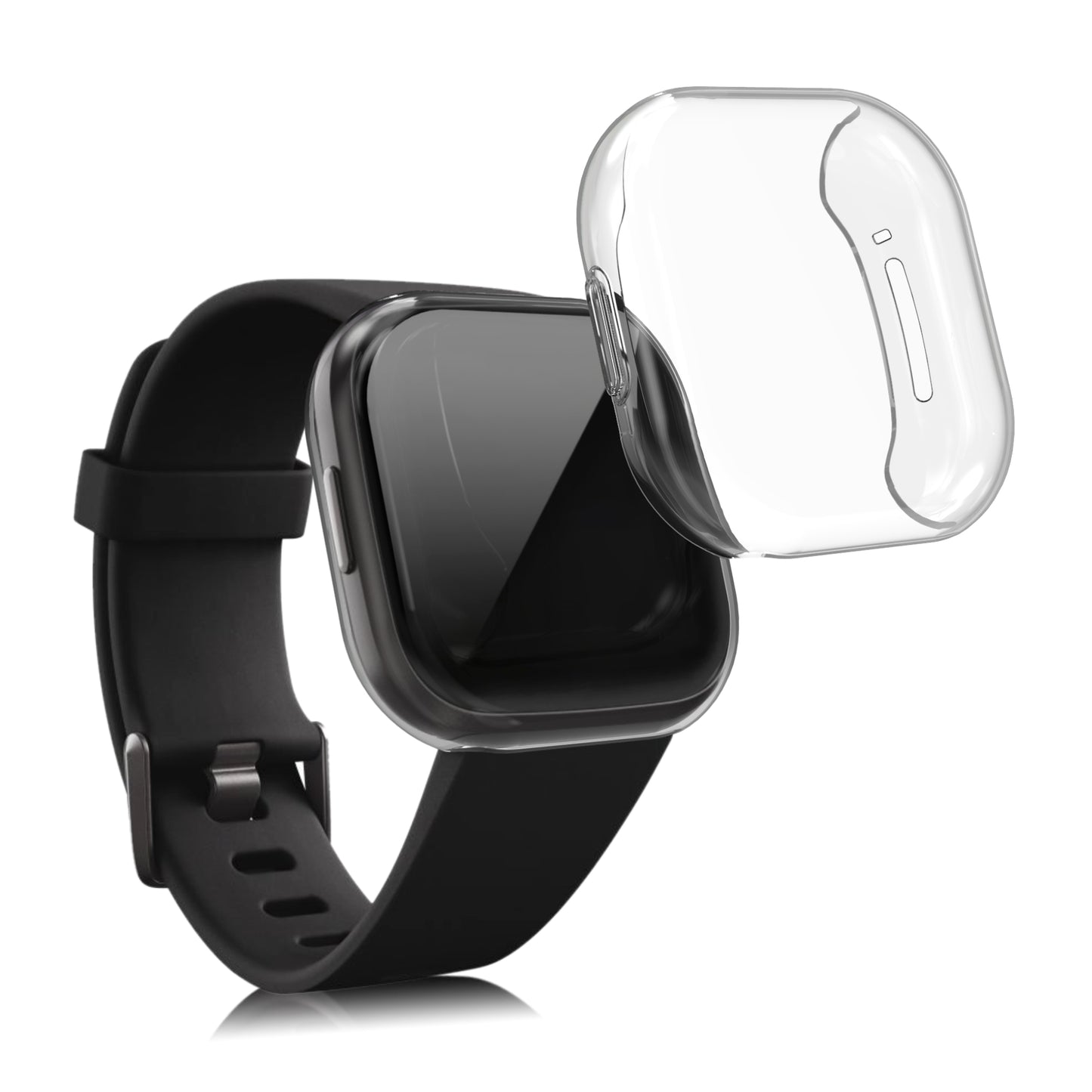 kwmobile Protective Case for Fitbit Versa 3 / Sense Full Body Display Cover Set