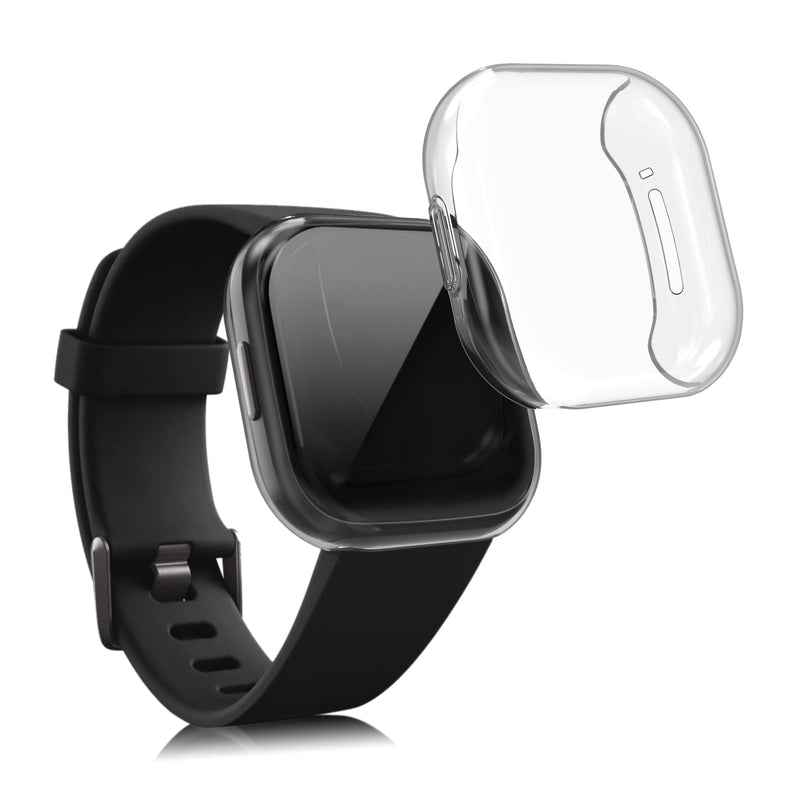 kwmobile Protective Case for Fitbit Versa 3 / Sense Full Body Display Cover Set